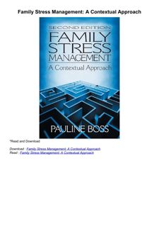 pdf✔download Family Stress Management: A Contextual Approach