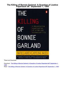 Pdf⚡️(read✔️online) The Killing of Bonnie Garland: A Question of Justice     Paperback â€“ Septe