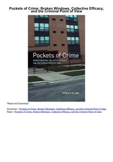 ❤️[READ]✔️ Pockets of Crime: Broken Windows, Collective Efficacy, and the Criminal Point