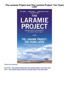 Download⚡️ The Laramie Project and The Laramie Project: Ten Years Later