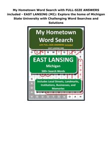 PDF My Hometown Word Search with FULL-SIZE ANSWERS included - EAST LANSING (MI): Explore the home of