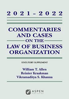 [VIEW] EPUB KINDLE PDF EBOOK Commentaries and Cases on the Law of Business Organizations: 2021-2022