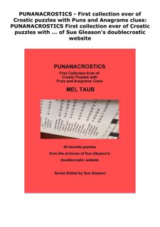 DOWNLOAD PDF PUNANACROSTICS - First collection ever of Crostic puzzles