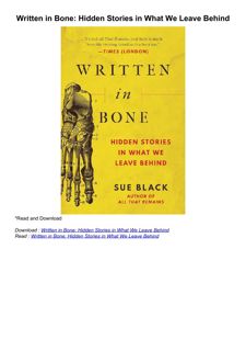 pdf✔download Written in Bone: Hidden Stories in What We Leave Behind
