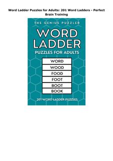 Ebook Word Ladder Puzzles for Adults: 201 Word Ladders - Perfect Brain Training
