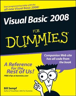[ACCESS] [EPUB KINDLE PDF EBOOK] Visual Basic 2008 For Dummies by  Bill Sempf 💕