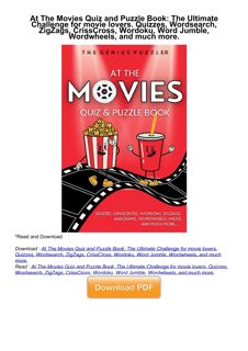 ❤[PDF]⚡  At The Movies Quiz and Puzzle Book: The Ultimate Challenge for movie lo