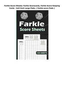 Ebook (download) Farkle Score Sheets: Farkle Scorecards, Farkle Score Keeping Cards - 6x9 Inch Large