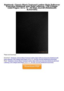 ⚡PDF ❤ Notebook: Classic Black Textured Leather Style Softcover Executive Notebo