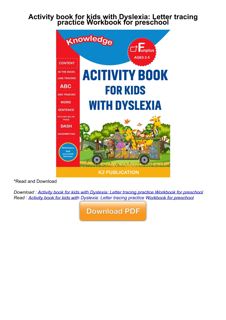 PDF/READ❤  Activity book for kids with Dyslexia: Letter tracing practice Workboo