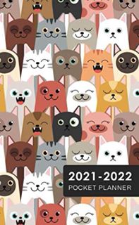[ACCESS] EPUB KINDLE PDF EBOOK 2021-22 Cat Faces 2-Year Pocket Planner: 2021-2022 Two Year Pocket Pl