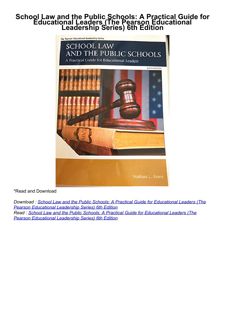 ❤download School Law and the Public Schools: A Practical Guide for Educational Leaders (The Pear