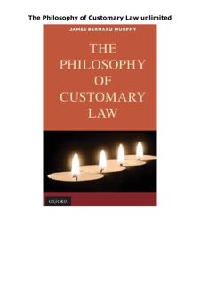 ⚡PDF⚡ (READ) The Philosophy of Customary Law unlimited