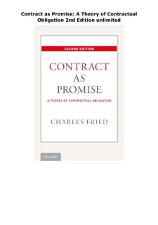 ⚡PDF⚡ (READ) Contract as Promise: A Theory of Contractual Obligation     2nd Edition unlimited