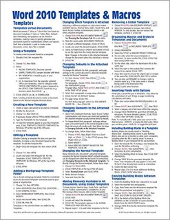Read KINDLE PDF EBOOK EPUB Microsoft Word 2010 Templates & Macros Quick Reference Guide (Cheat Sheet