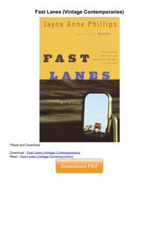 ⚡Read✔[PDF]  Fast Lanes (Vintage Contemporaries)