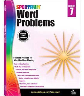 View [EBOOK EPUB KINDLE PDF] Spectrum 7th Grade Word Problems Workbooks, Geometry, Fractions, Decima