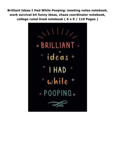 Kindle (online PDF) Brilliant Ideas I Had While Pooping: meeting notes notebook, work survival