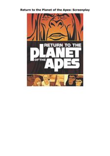 Download PDF Return to the Planet of the Apes: Screenplay