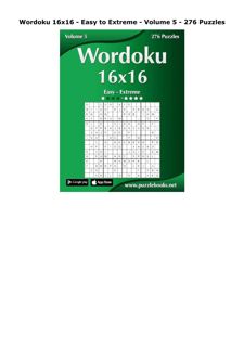Kindle (online PDF) Wordoku 16x16 - Easy to Extreme - Volume 5 - 276 Puzzles
