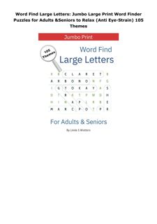 PDF Download Word Find Large Letters: Jumbo Large Print Word Finder Puzzles for Adults & Senior