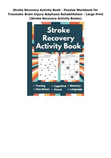 Kindle (online PDF) Stroke Recovery Activity Book - Puzzles Workbook for Traumatic Brain Injury
