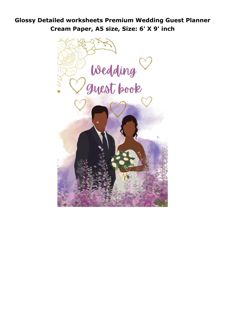 PDF Glossy Detailed worksheets Premium Wedding Guest Planner Cream Paper, A5 size, Size: 6' X 9
