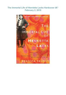 {EPUB} ⚡DOWNLOAD⚡  The Immortal Life of Henrietta Lacks     Hardcover â€“ February 2, 2010