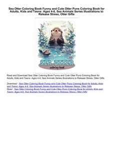 get [PDF] Download Sea Otter Coloring Book Funny and Cute Otter Puns Coloring Book for Adults,