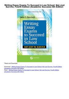 [DOWNLOAD]⚡️PDF✔️ Writing Essay Exams To Succeed in Law School: Not Just Survive, Fourth Edition