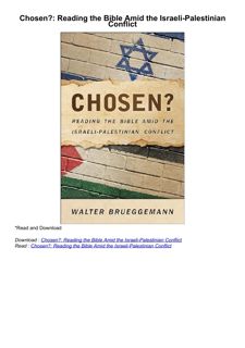 Download⚡️ Chosen?: Reading the Bible Amid the Israeli-Palestinian Conflict