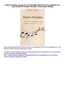 Download Book [PDF] Plastic Parodies: Songs for a Sustainable World One Song (Beach) at a Time