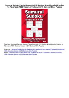 ❤[PDF]⚡  Samurai Sudoku Puzzle Book with 210 Medium & Hard Leveled Puzzles for