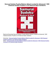 ❤[READ]❤ Samurai Sudoku Puzzles Medium & Hard Leveled for Advanced: 1000 Classical