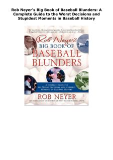 PDF_ Rob Neyer's Big Book of Baseball Blunders: A Complete Guide to th