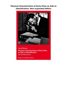 Download (PDF) Physical Characteristics of Early Films as Aids to Identification: New expanded