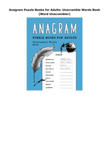 Kindle (online PDF) Anagram Puzzle Books for Adults: Unscramble Words Book (Word Unscrambler)