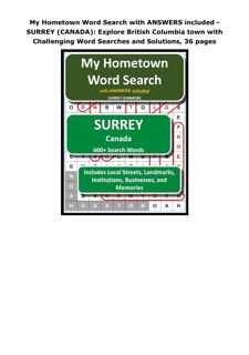 Kindle (online PDF) My Hometown Word Search with ANSWERS included - SURREY (CANADA): Explore Br