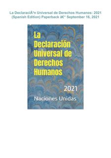 {EBOOK} ⚡DOWNLOAD⚡  La DeclaraciÃ³n Universal de Derechos Humanos: 2021 (Spanish Edition)     P