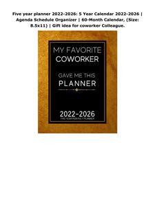 PDF Download Five year planner 2022-2026: 5 Year Calendar 2022-2026 | Agenda Schedule Organizer