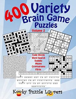 ACCESS PDF EBOOK EPUB KINDLE Variety Brain Game Puzzle Book, Volume 2: 400 Puzzles by  Kooky Puzzle