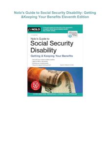⚡READ⚡ (PDF)  Nolo's Guide to Social Security Disability: Getting & Keeping Your Benefits     E