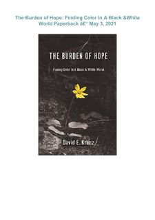 ⚡READ⚡ (PDF)  The Burden of Hope: Finding Color In A Black & White World     Paperback â€“ May