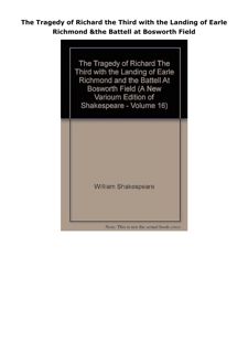 Pdf (read online) The Tragedy of Richard the Third with the Landing of Earle Richmond & the Bat