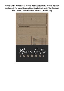 Kindle (online PDF) Movie Critic Notebook: Movie Rating Journal | Movie Review Logbook | Person