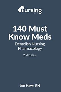 Access PDF EBOOK EPUB KINDLE 140 Must Know Meds: Demolish Nursing Pharmacology by  Jon Haws 📍