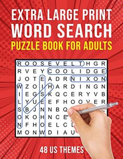 Read EPUB KINDLE PDF EBOOK Extra Large Print Word Search Book for Adults: 48 US Themed Wordsearch Pu