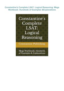 {EPUB} ⚡DOWNLOAD⚡  Constantine's Complete LSAT: Logical Reasoning: Mega Workbook: Hundreds of E