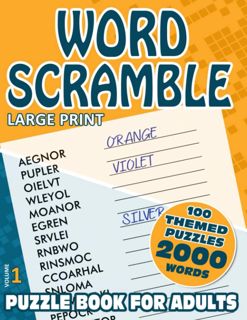 (PDF)DOWNLOAD Word Scramble Puzzle Book for Adults | Large Print: 2000 Themed Anagram Word