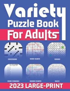 Get EPUB KINDLE PDF EBOOK Variety Puzzle Book For Adults: Large Print Activity Book Puzzle Book For